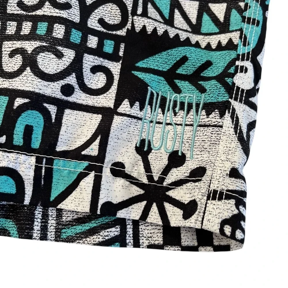 Rusty Mens Teal Recycled Material Board Shorts, Rusty‎ Mens Swimwear, Rusty 151